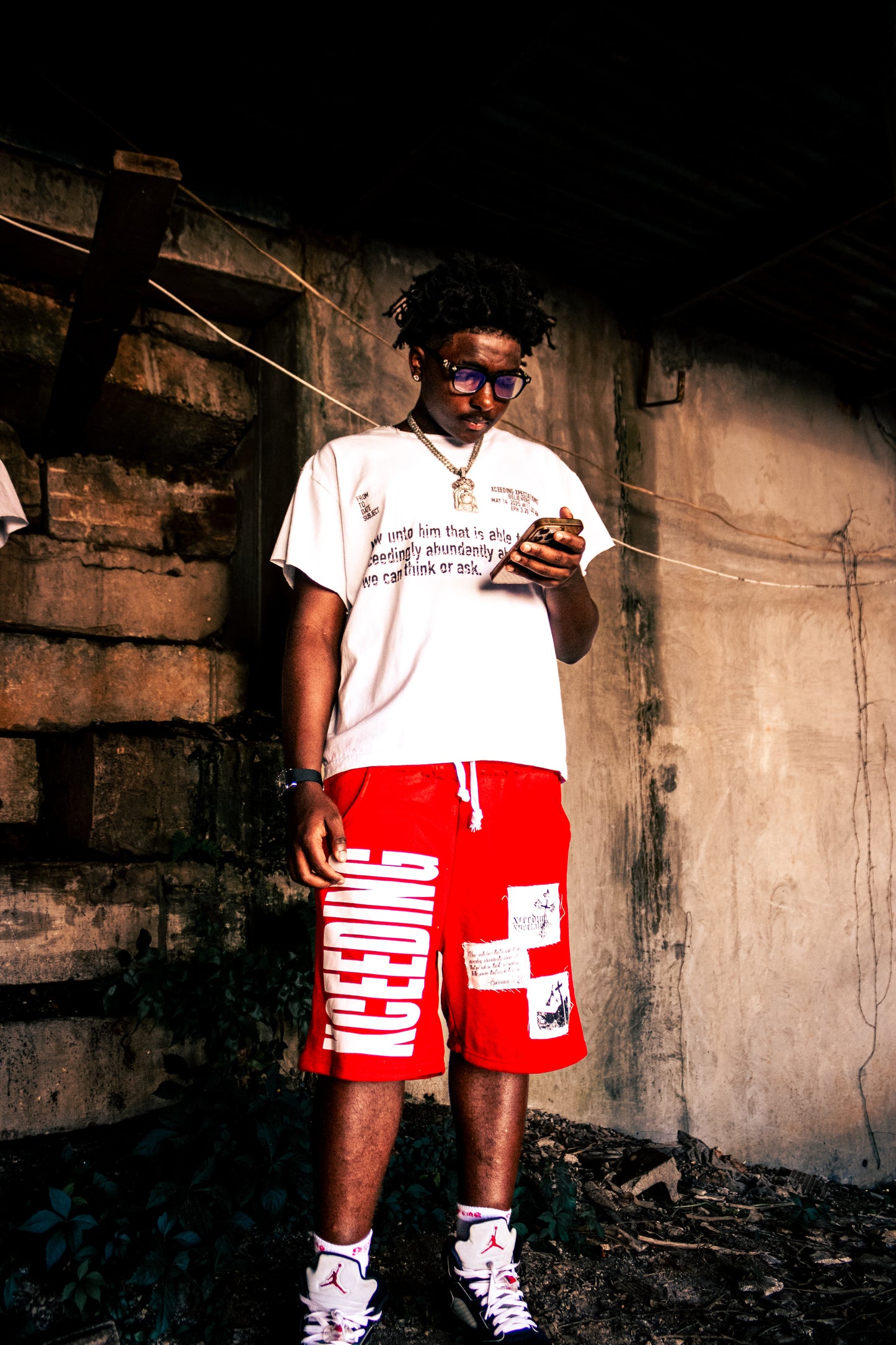 Fire Red “Testimony” Shorts