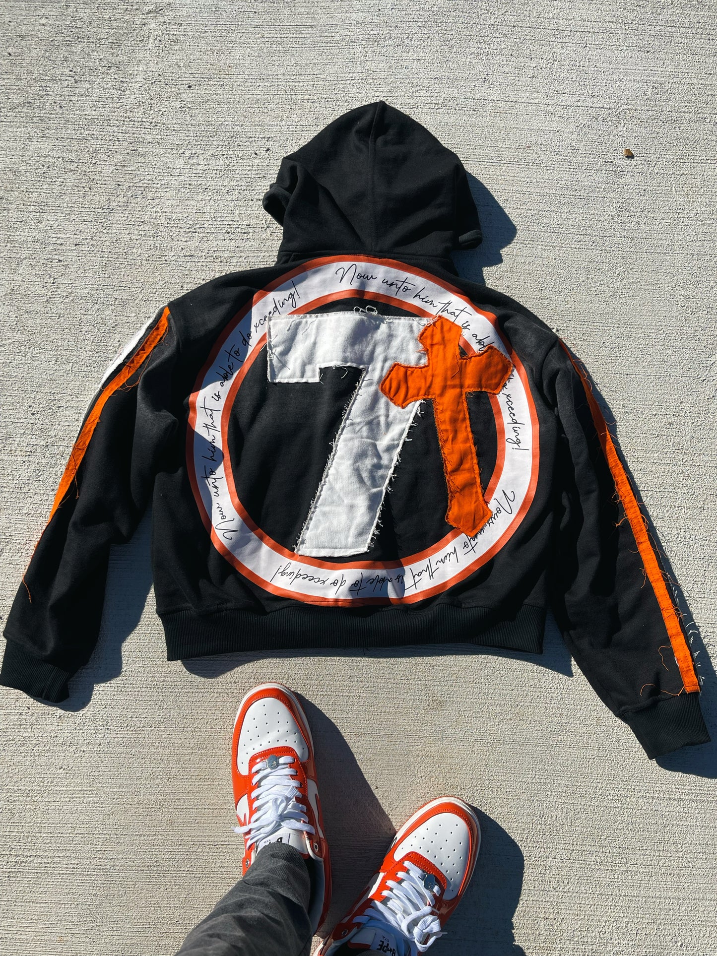 “GOD ADDICTS ONLY” DISTRESSED JACKET BLACK