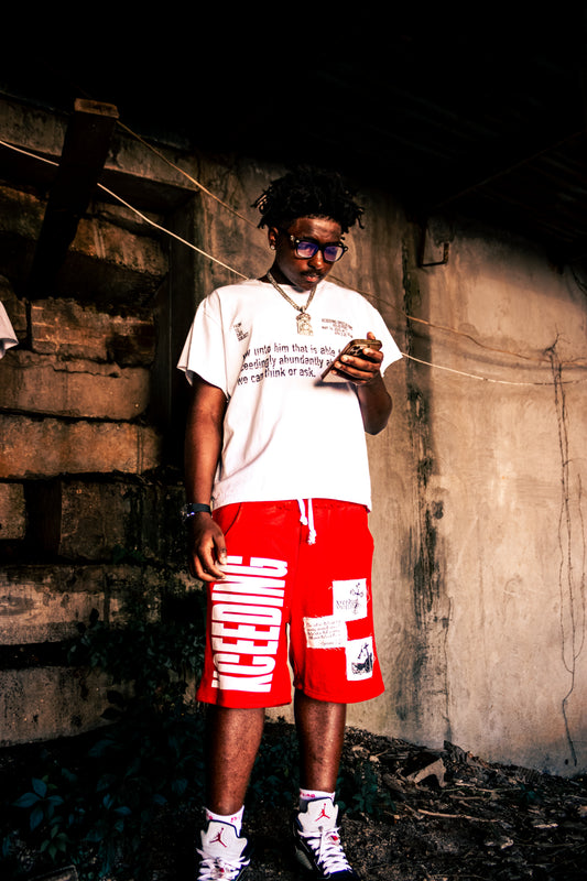 Fire Red “Testimony” Shorts