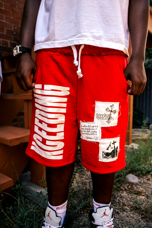 Fire Red “Testimony” Shorts
